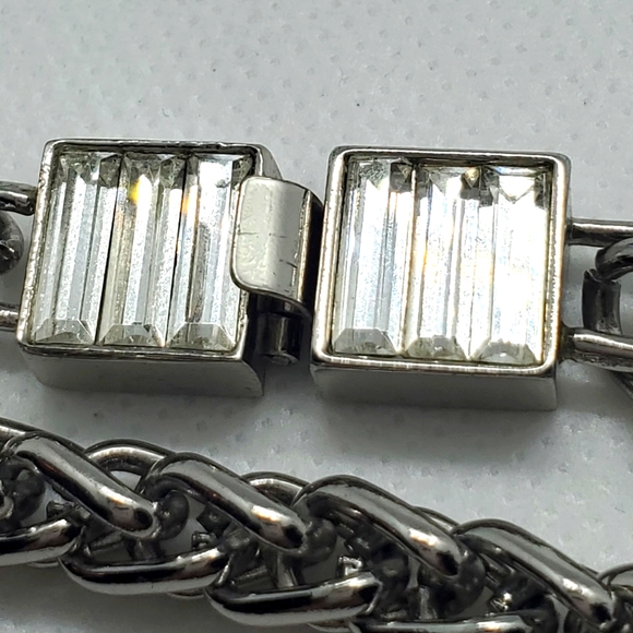 KATE SPADE NY-Electric Garden Crystal floral rhinestone necklace-vintage -silver - Picture 10 of 11